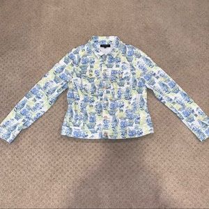 Talbots patterned denim jacket size Medium
